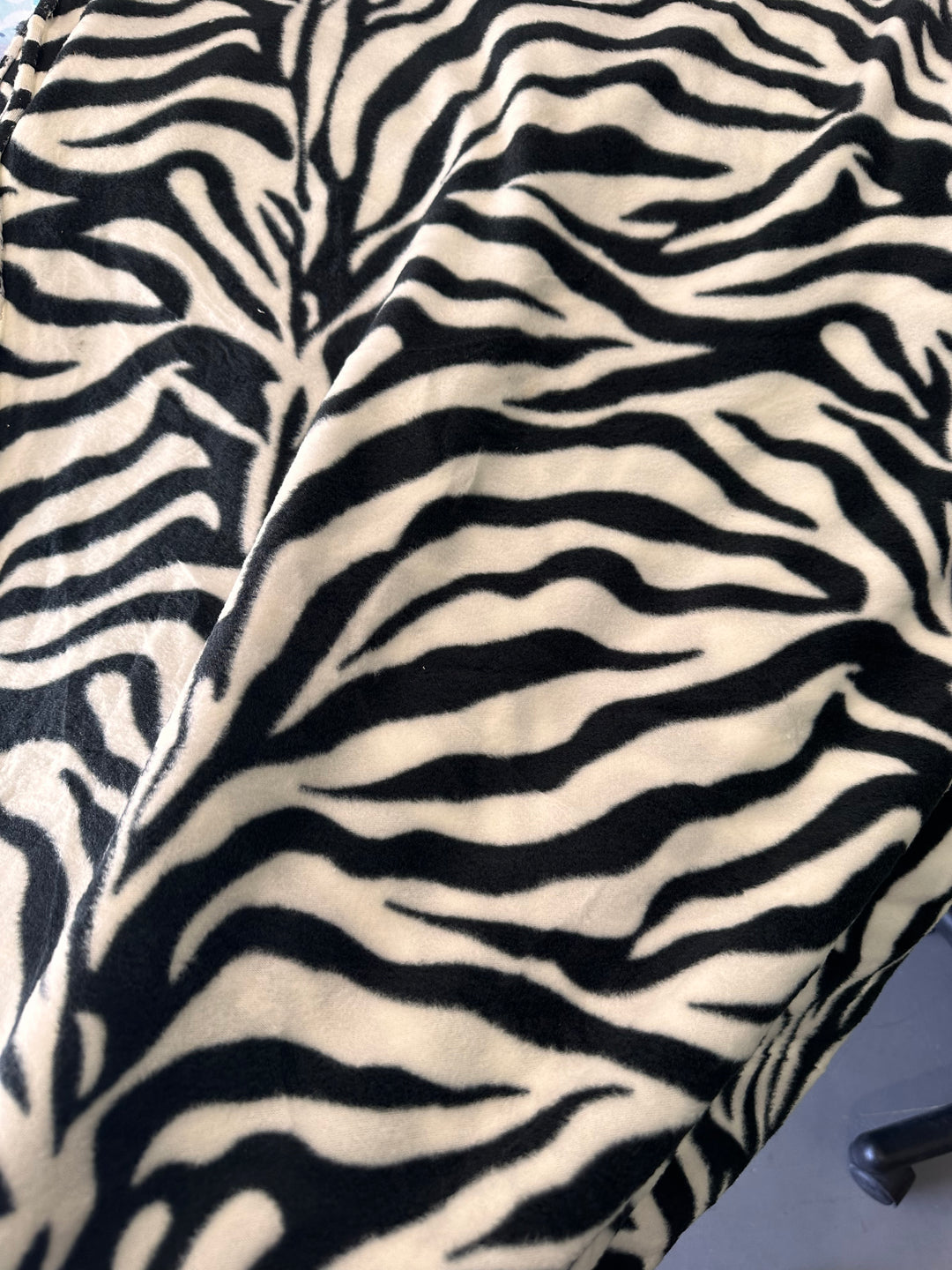 Zebra Print Fleece Fabric by the yard