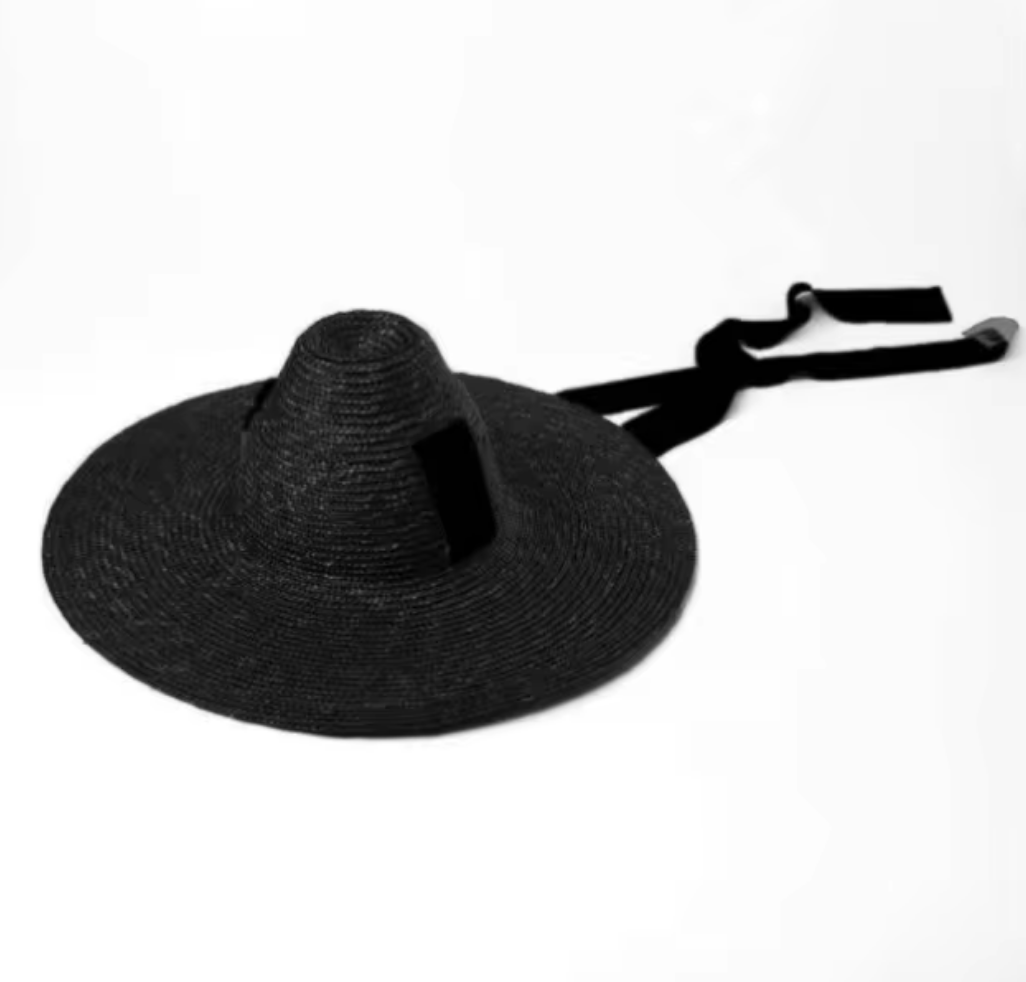 Belair Large Brim Straw Hat With Black Ribbon - Straw Hats