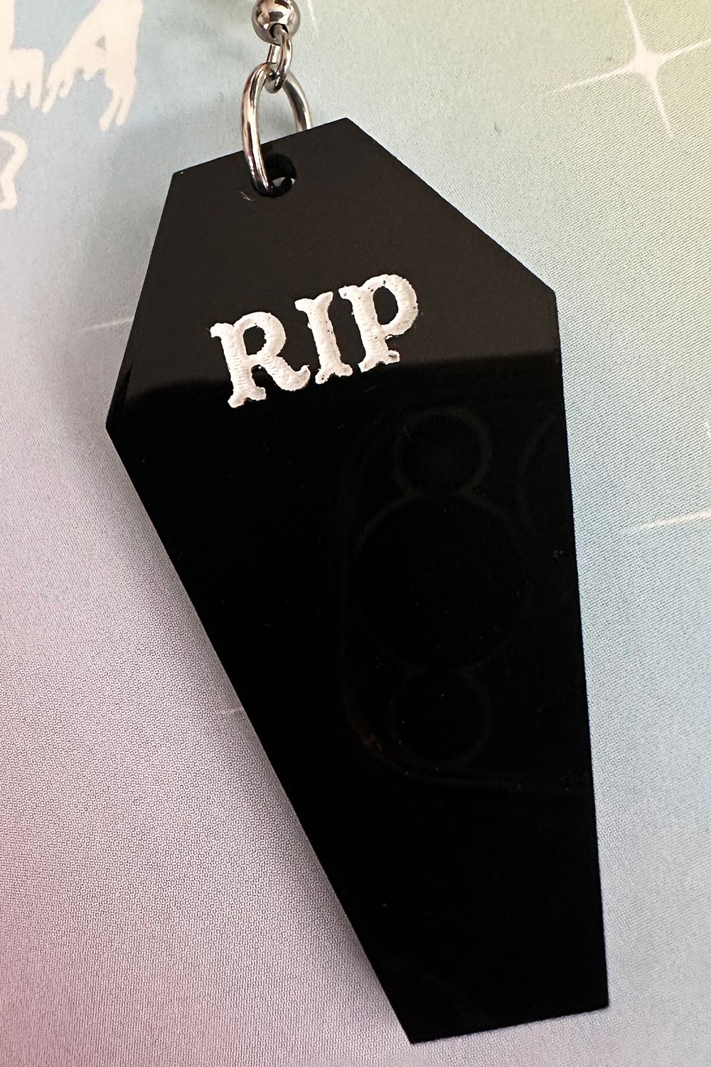 Black Coffin Acrylic Earrings