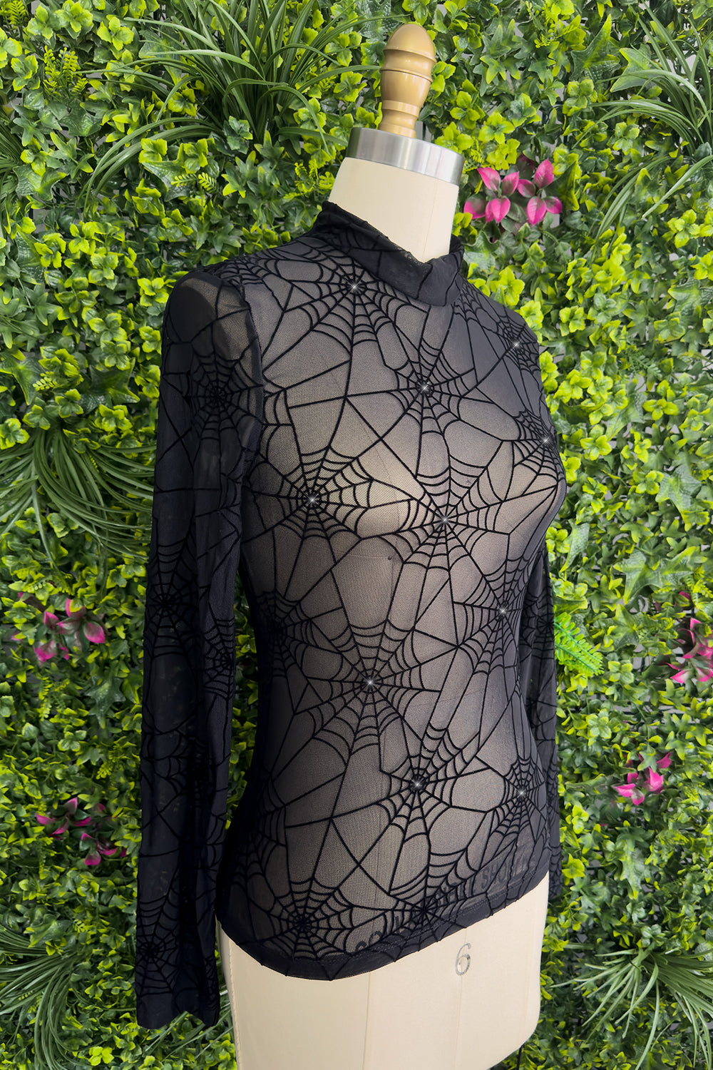 Glamour-Web Sheer Spiderweb Top with Rhinestones - PRE-ORDER