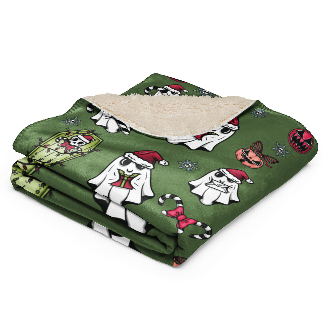 Ghosts of Holidays Past Sherpa throw blanket