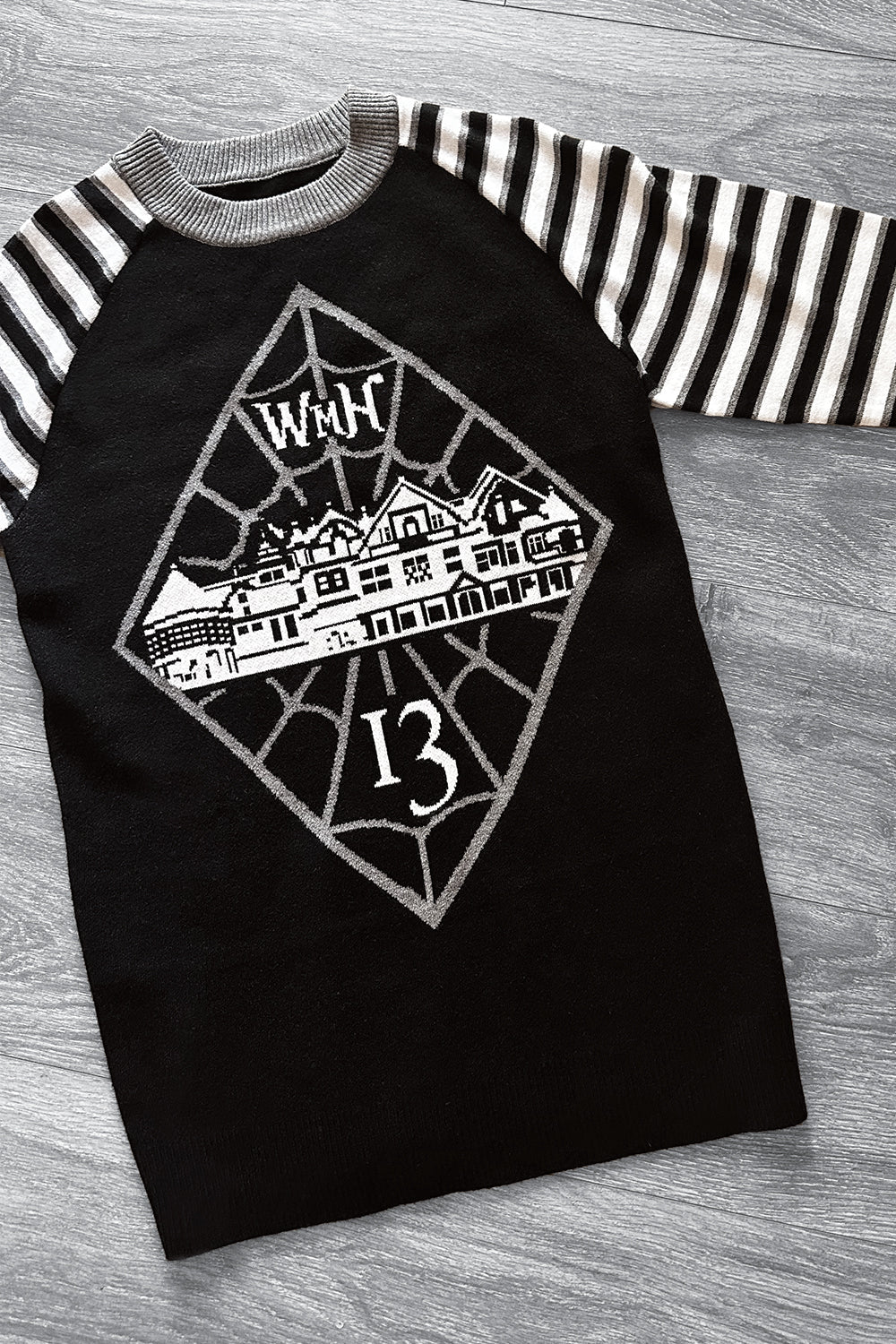 WMH Spiderweb 13 Sweater Black with Stripe Sleeves