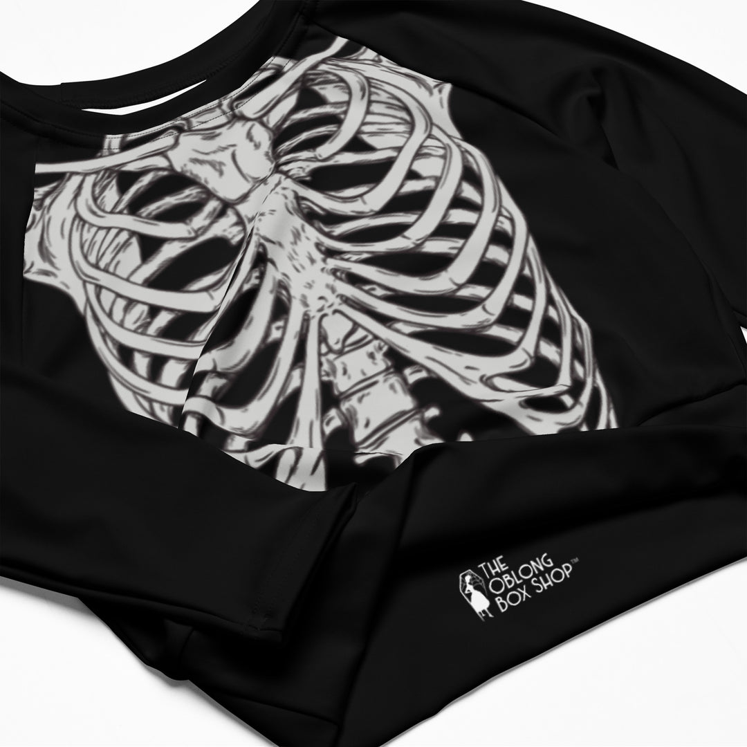 Spooky Skeleton Ribcage Crop Top