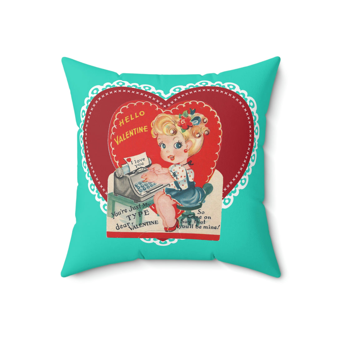 Vintage Valentine Card Double Sided Throw Pillow