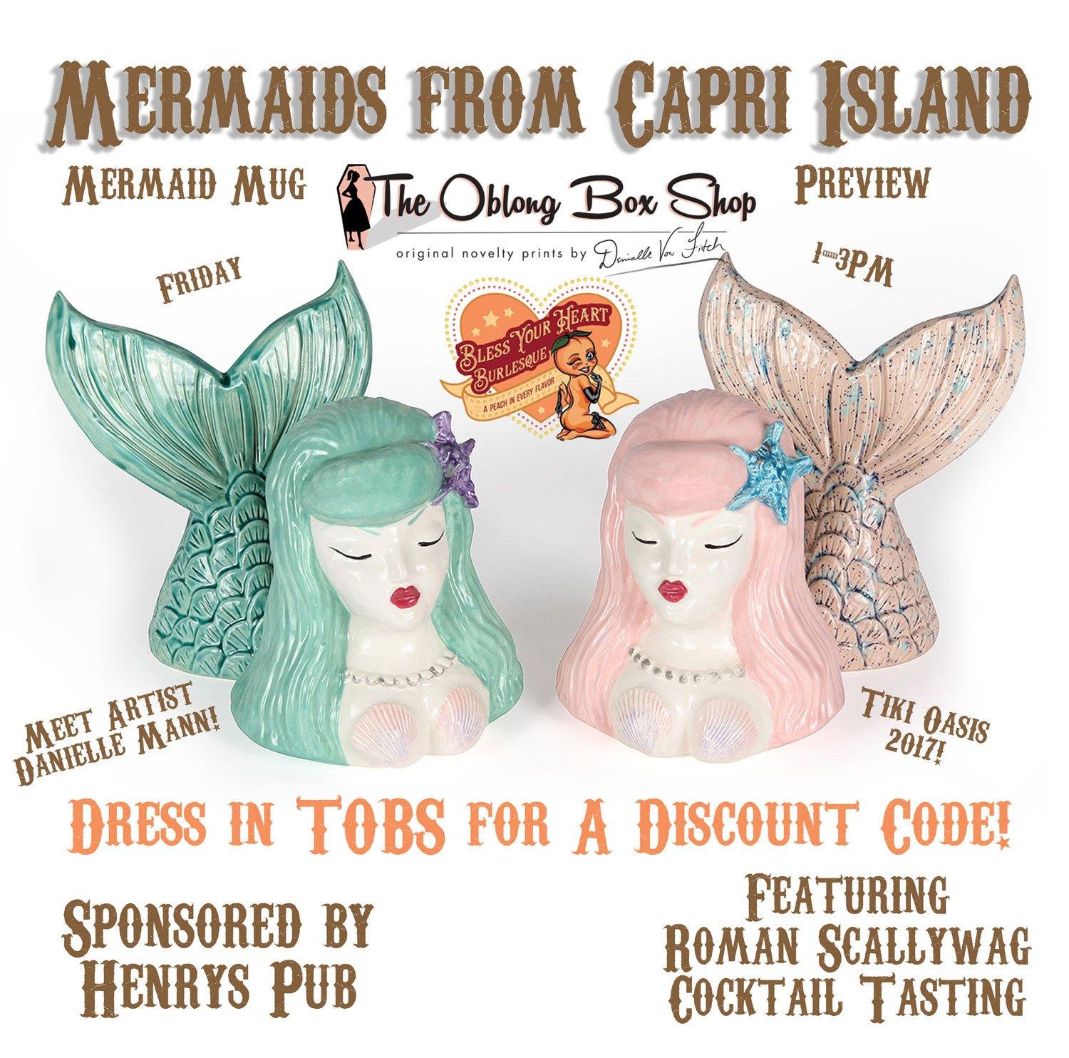 Mermaids From Capri Island Mermaid Mug Preview Party – The Oblong Box Shop™