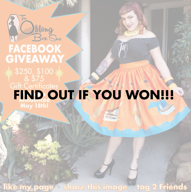 FACEBOOK GIVEAWAY WINNERS - The Oblong Box Shop