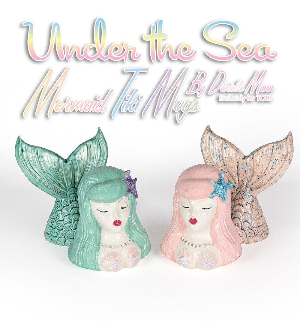 "Under the Sea" Mermaid Tiki Mugs by Danielle Mann - The Oblong Box Shop