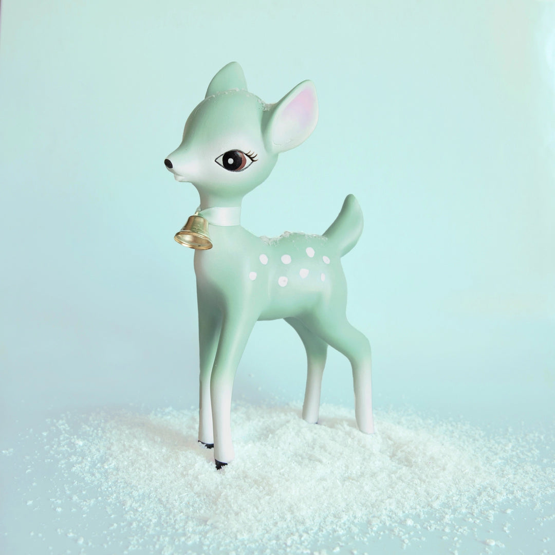 Holiday Retro Deer Figurine - Mint