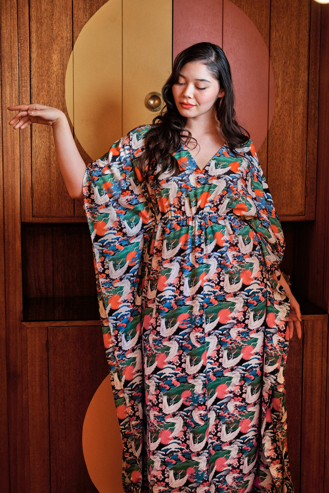 Rhiannon Crane Caftan Designer Dress