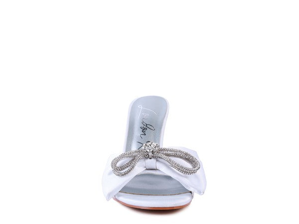 Cinderella Crystal Bow Satin High Heeled Sandals