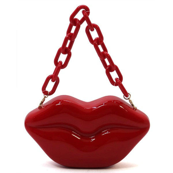 Kiss My A$$ Acrylic Hard Case Lips Clutch Crossbody Bag – The Oblong Box  Shop™