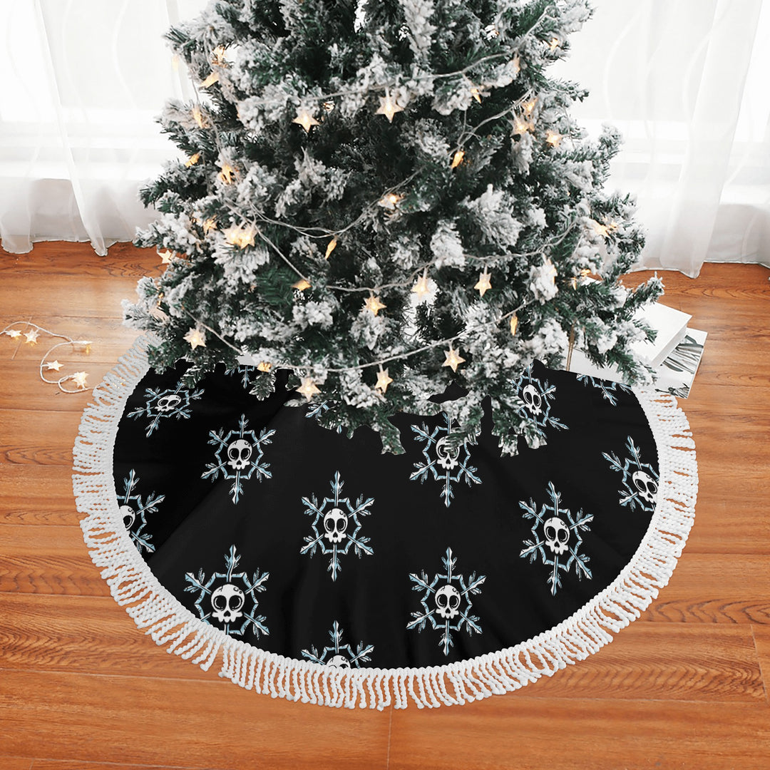 Skull Snowflake  Holiday Tree Skirt