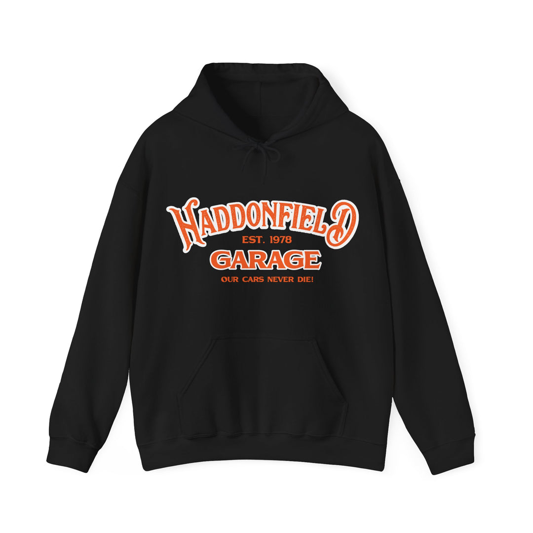 Haddonfield Garage Hoodie Black and Orange
