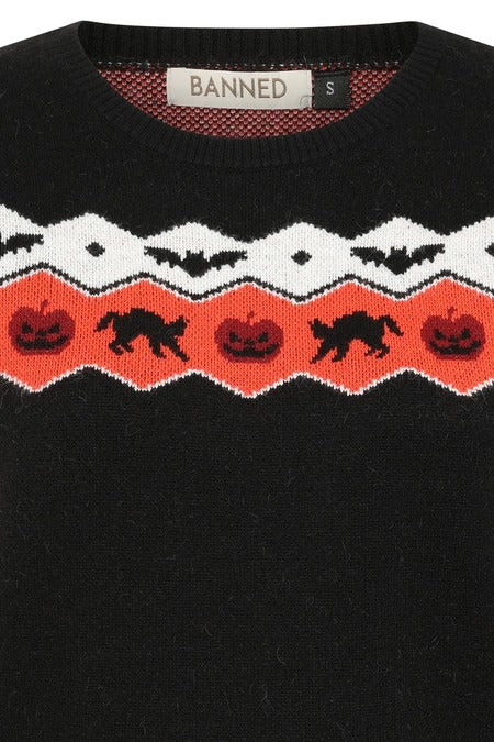 Halloween Night Black and Orange Sweater
