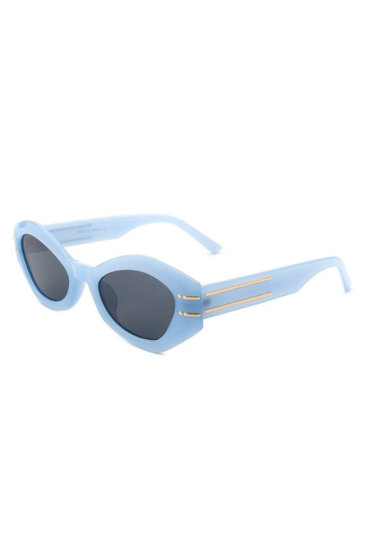 Geometric Oval Slim Fashion Round Sunglasses