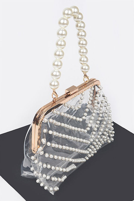 Cinderella Pearl Clear Evening Bag