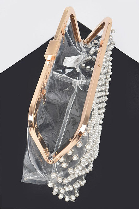 Cinderella Pearl Clear Evening Bag