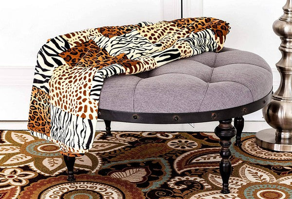 Jungle Safari print Fleece Cozy Blanket