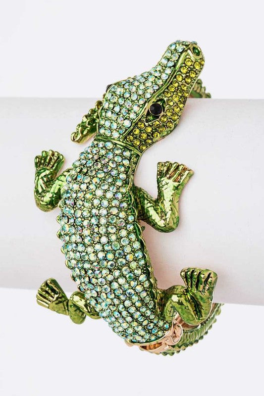 Creepy Crocodile Crystal  Bangle