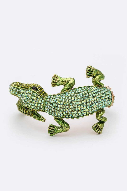 Creepy Crocodile Crystal  Bangle