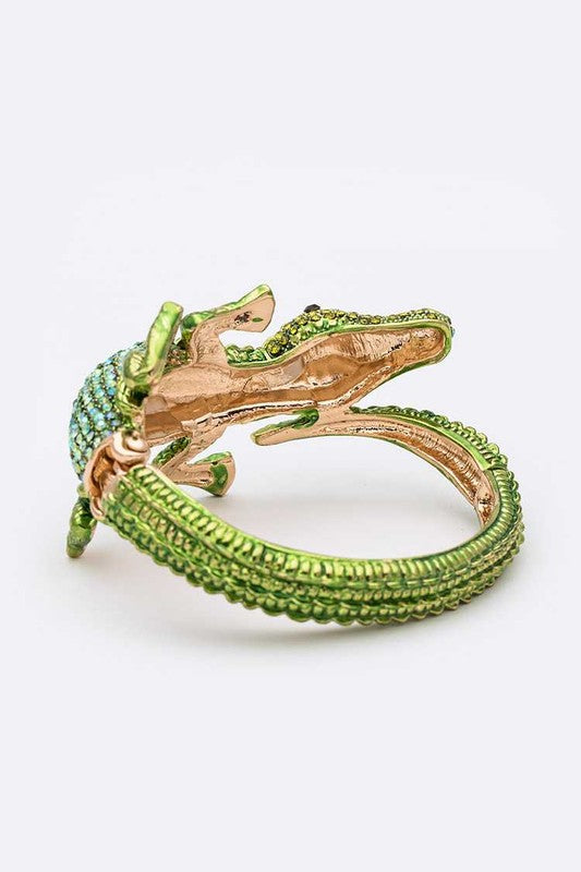 Creepy Crocodile Crystal  Bangle