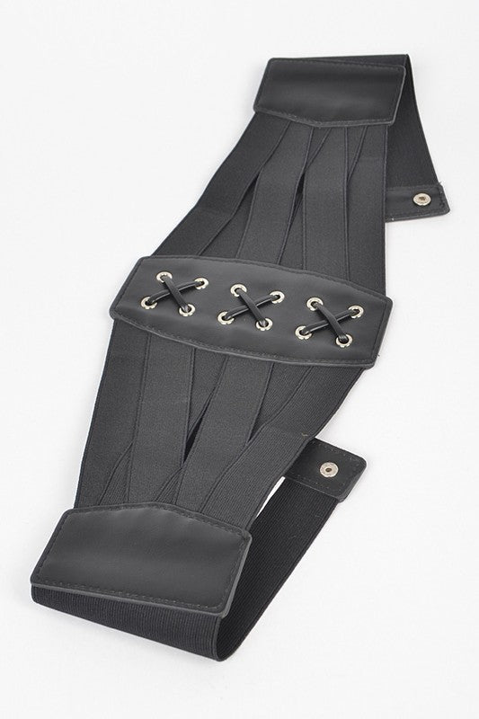 Faux Leather Lacing Corset Belt