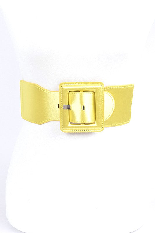 Satin Metallic Elastic Fashion Wide Belt