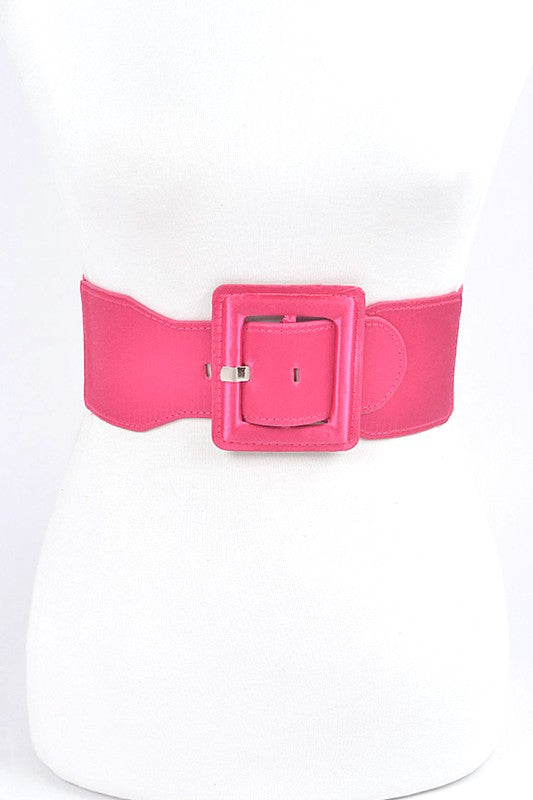 Satin Metallic Elastic Fashion Wide Belt