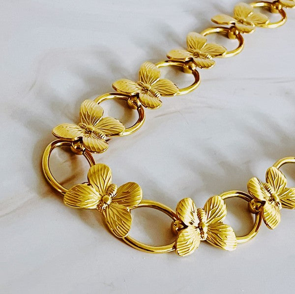 Vintage Butterfly Linked Necklace