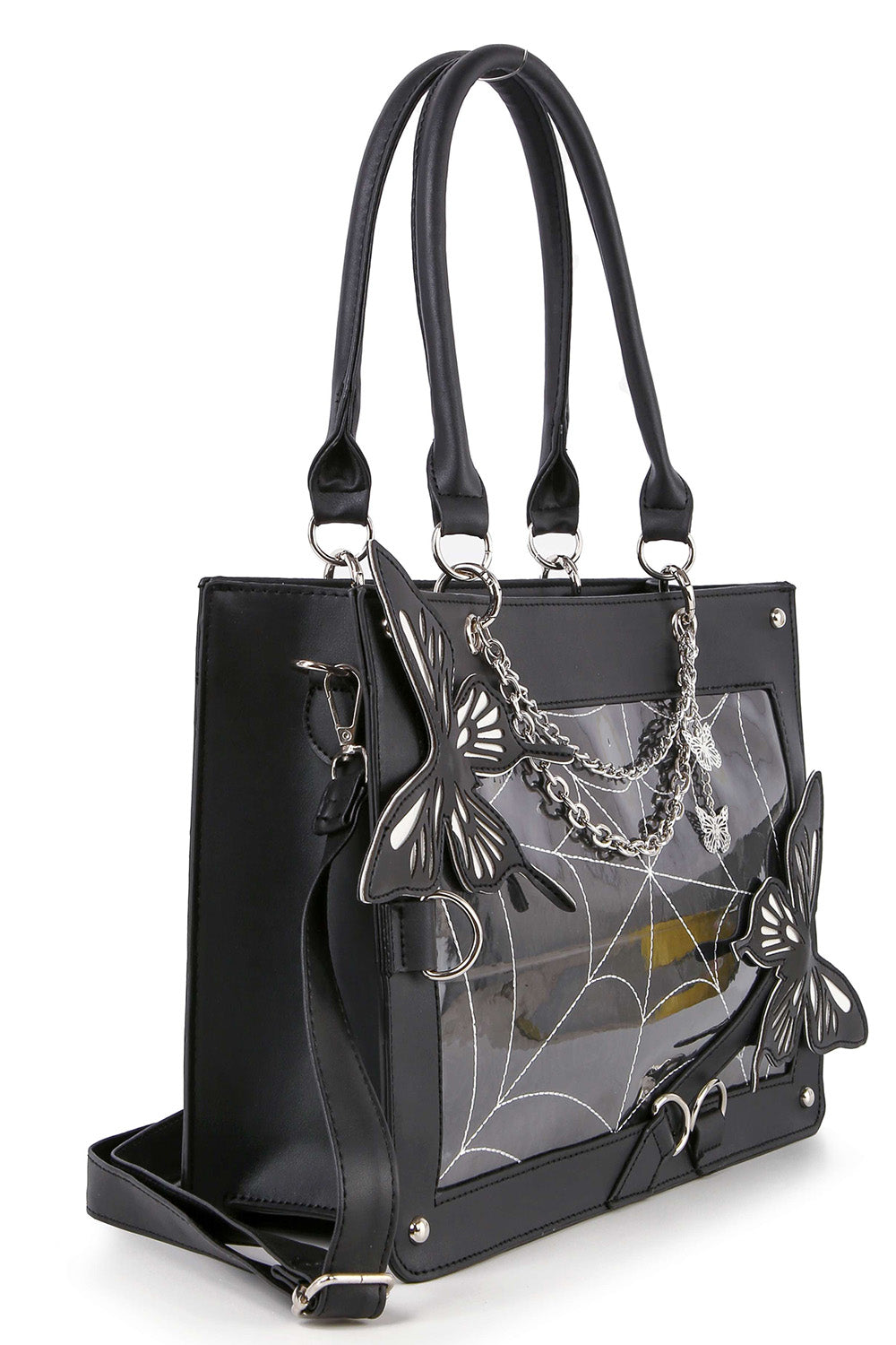 Goth Butterfly Spiderweb Purse