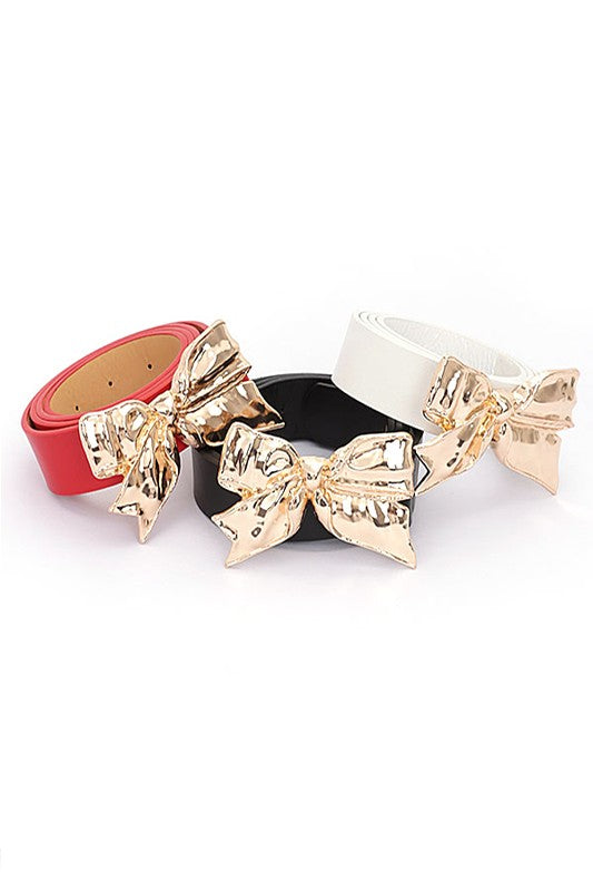 Gold Bow Buckle Fashion Belt