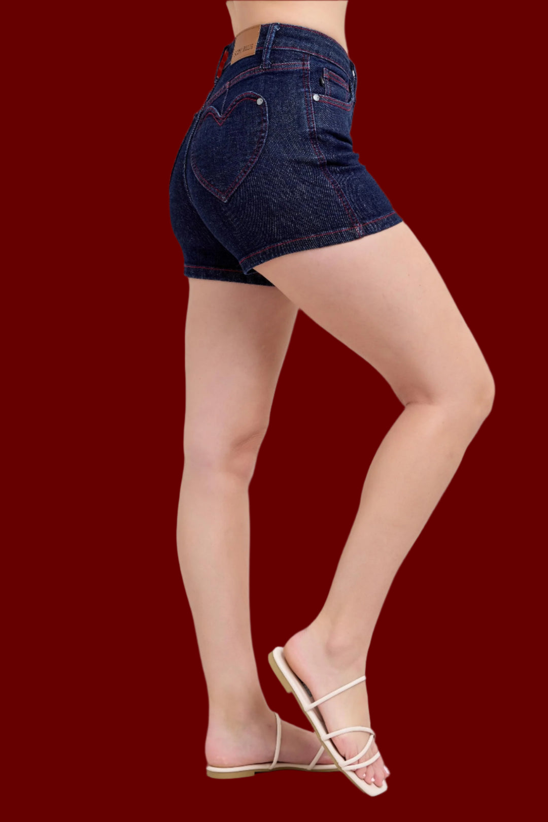 Heartbreaker Denim Shorts with Heart Pockets by Judy Blue