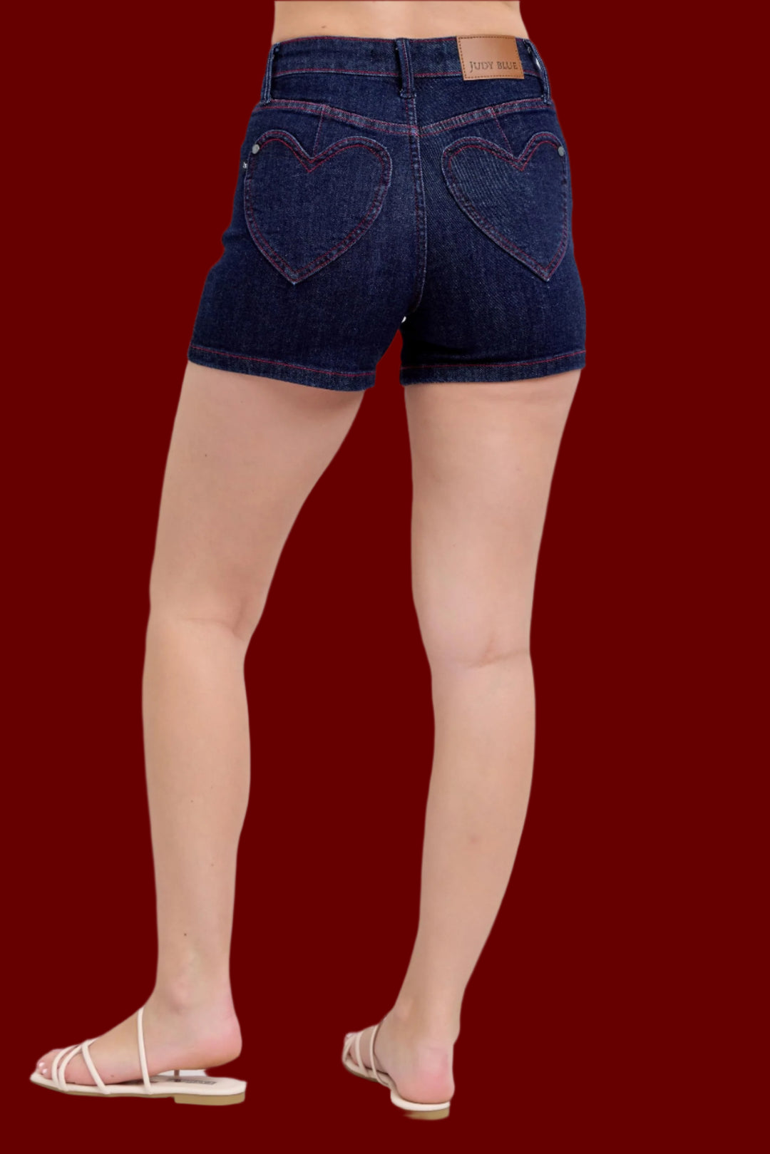 Heartbreaker Denim Shorts with Heart Pockets by Judy Blue