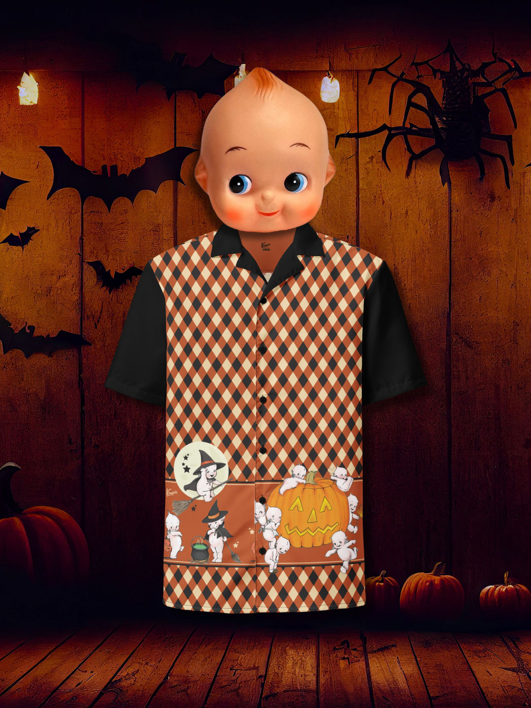 Kewpie® Vintage Witch Print Button Down Shirt - PRE-ORDER