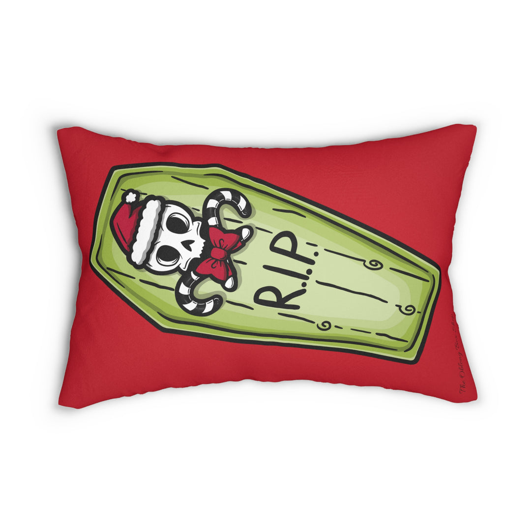 Ghosts of Holidays Past & RIP Holiday Coffin Throw Pillow