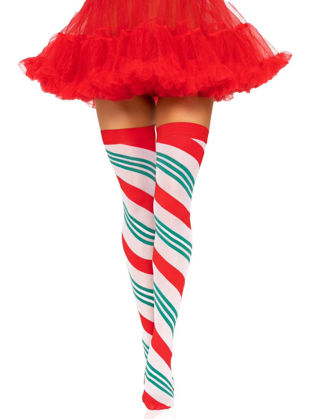 Jolly Holiday Striped Thigh Highs
