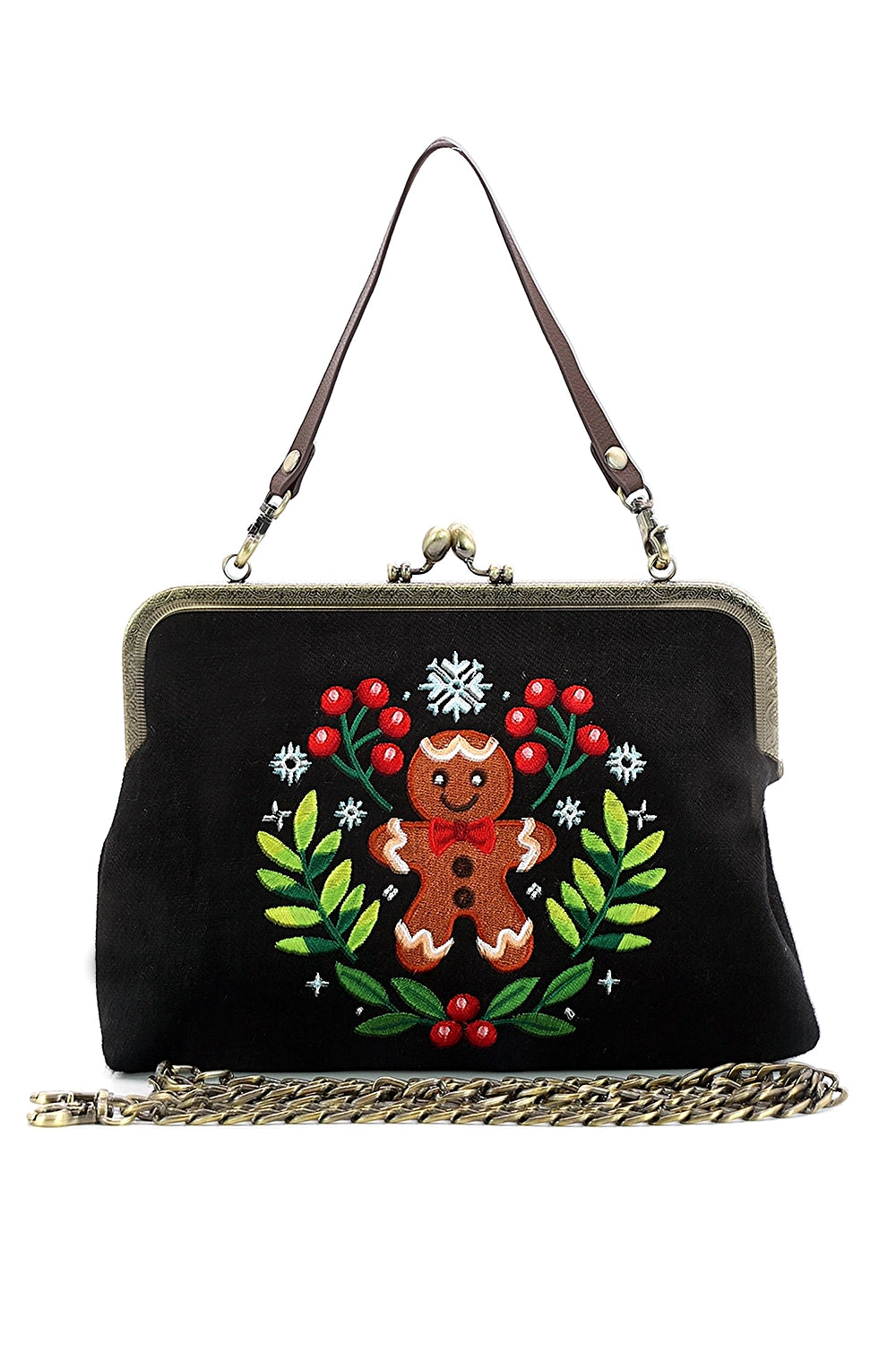 Gingerbread Man Kisslock Evening Bag