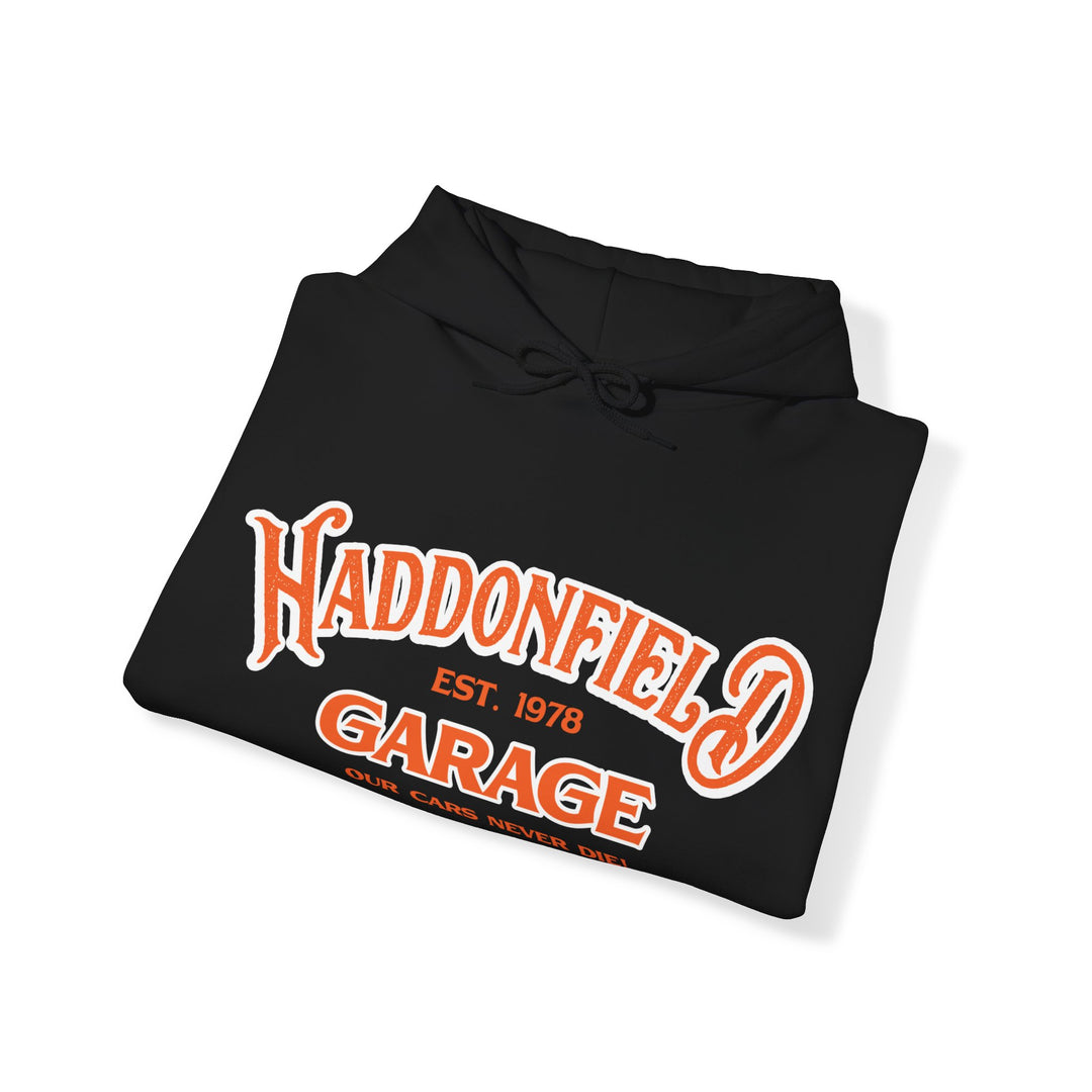 Haddonfield Garage Hoodie Black and Orange