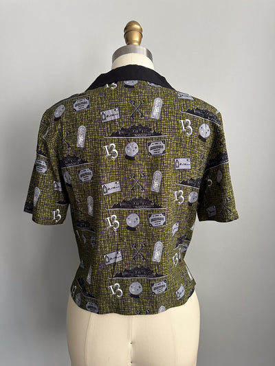 Winchester Mystery House® All Over Print Cropped Camp Shirt
