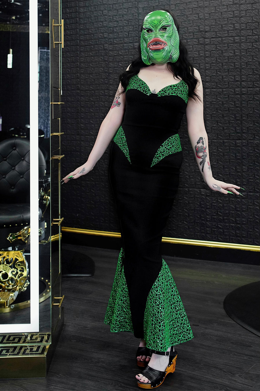 Creature Sparkle Dress in Green