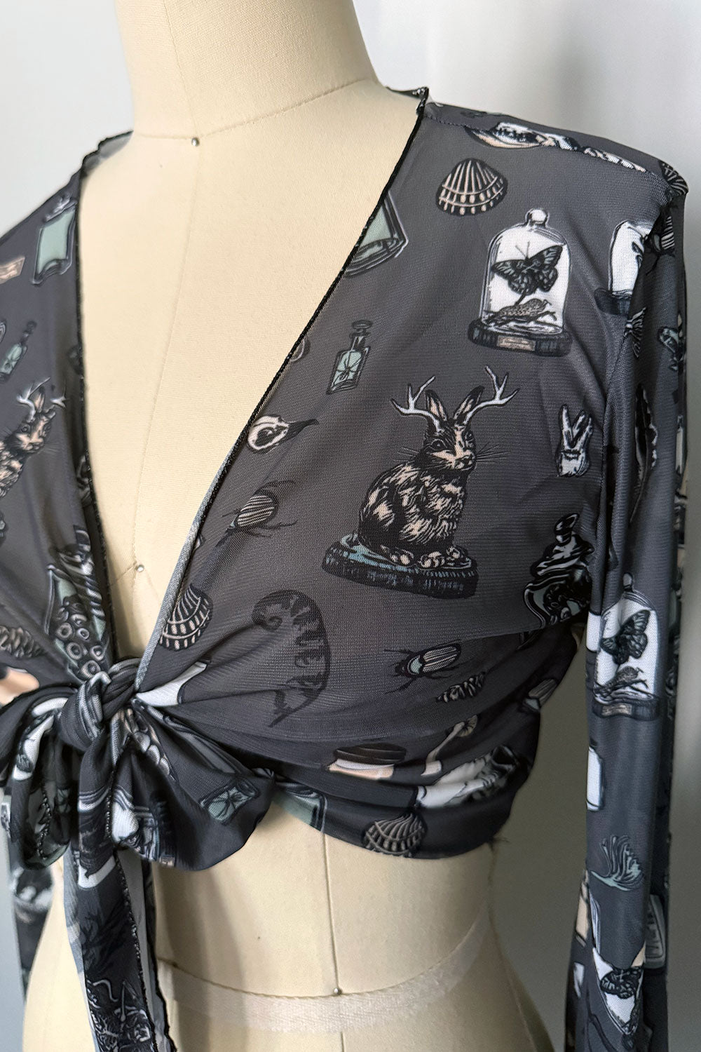 Rare Specimens See Thru Mesh Tie Crop Top - PRE-ORDER