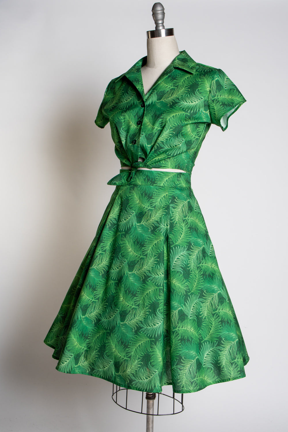 Twirl Skirt- Green Ferns