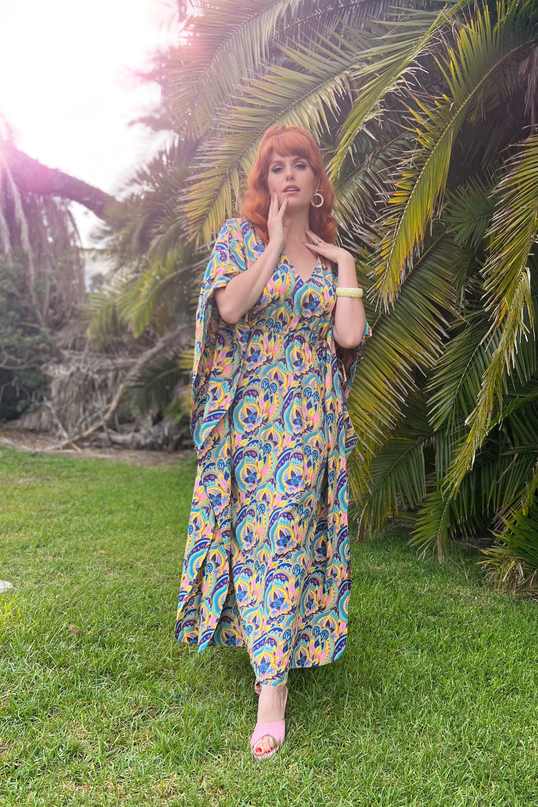 *SALE* Rapture Colorful Abstract Everyday Caftan Designer Dress