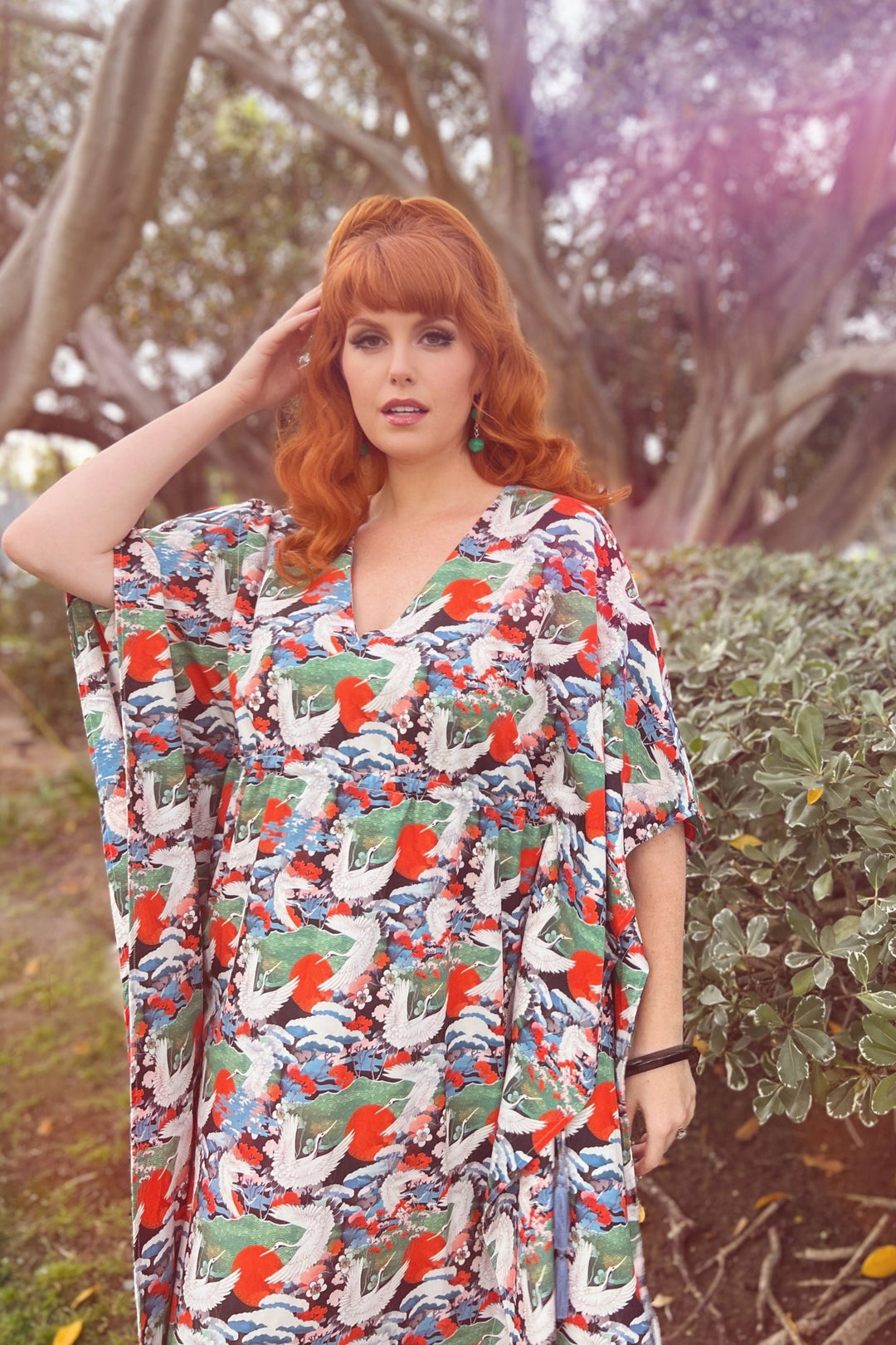 Rhiannon Crane Caftan Designer Dress