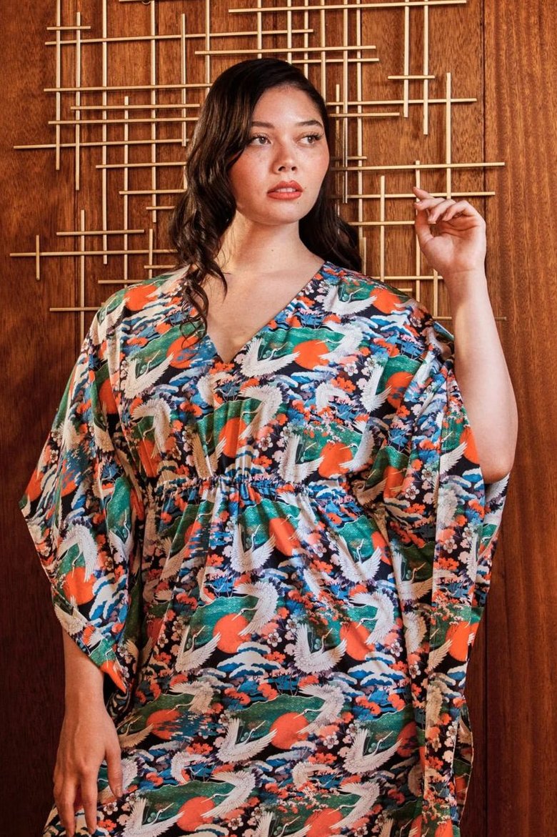 Rhiannon Crane Caftan Designer Dress