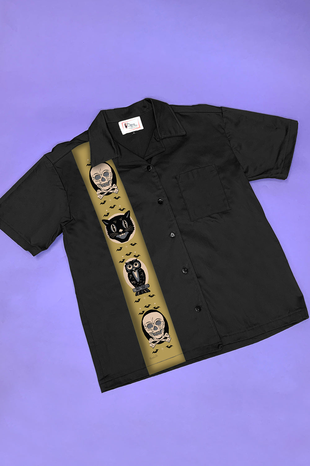 Gold and Grey Halloween Treat Button Down Shirt