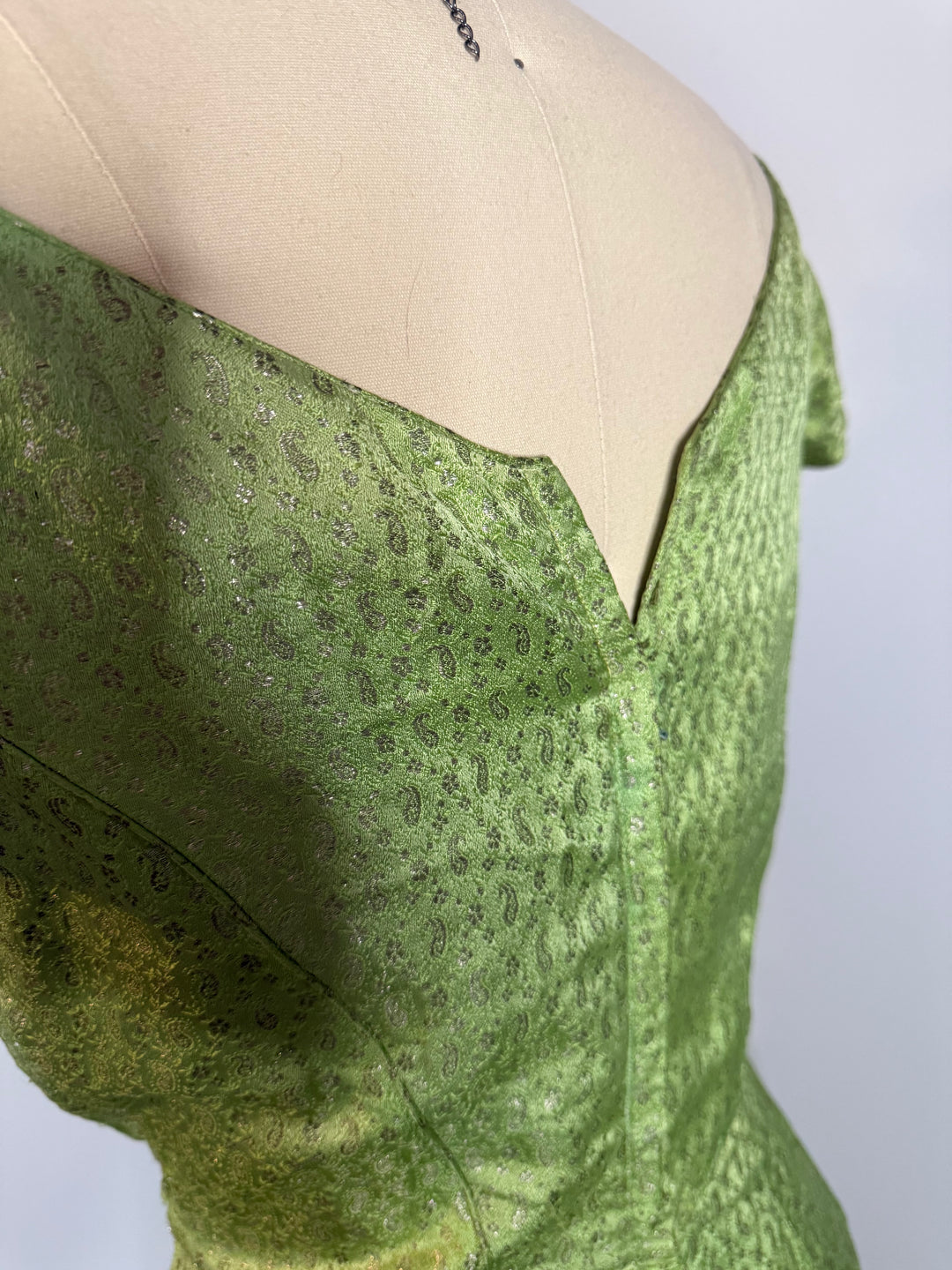 True Vintage Green With Envy Paisley Metallic Wiggle Dress - FINAL SALE