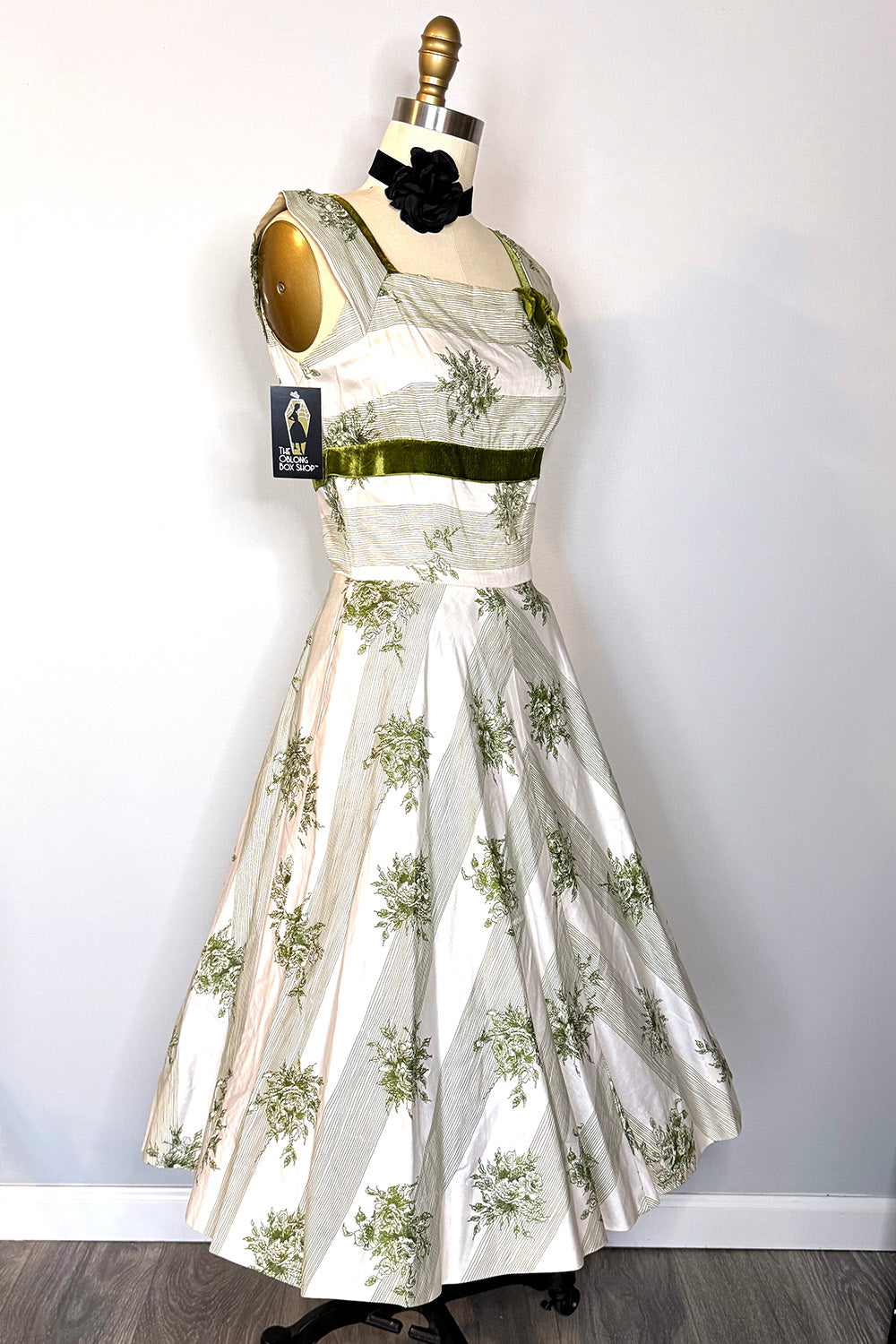Velvet Rose Green Garden Circle Skirt Dress - FINAL SALE