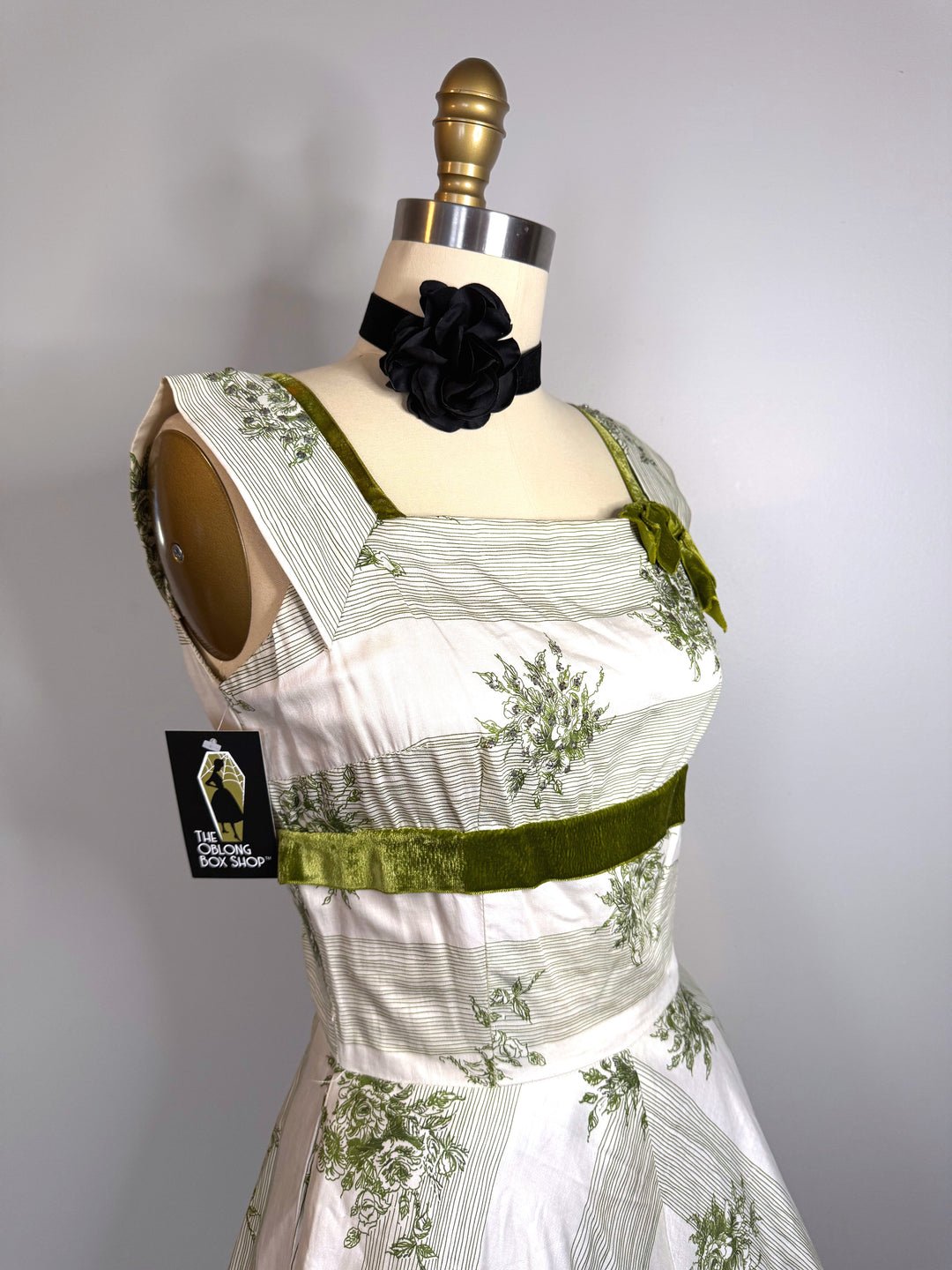 Velvet Rose Green Garden Circle Skirt Dress - FINAL SALE