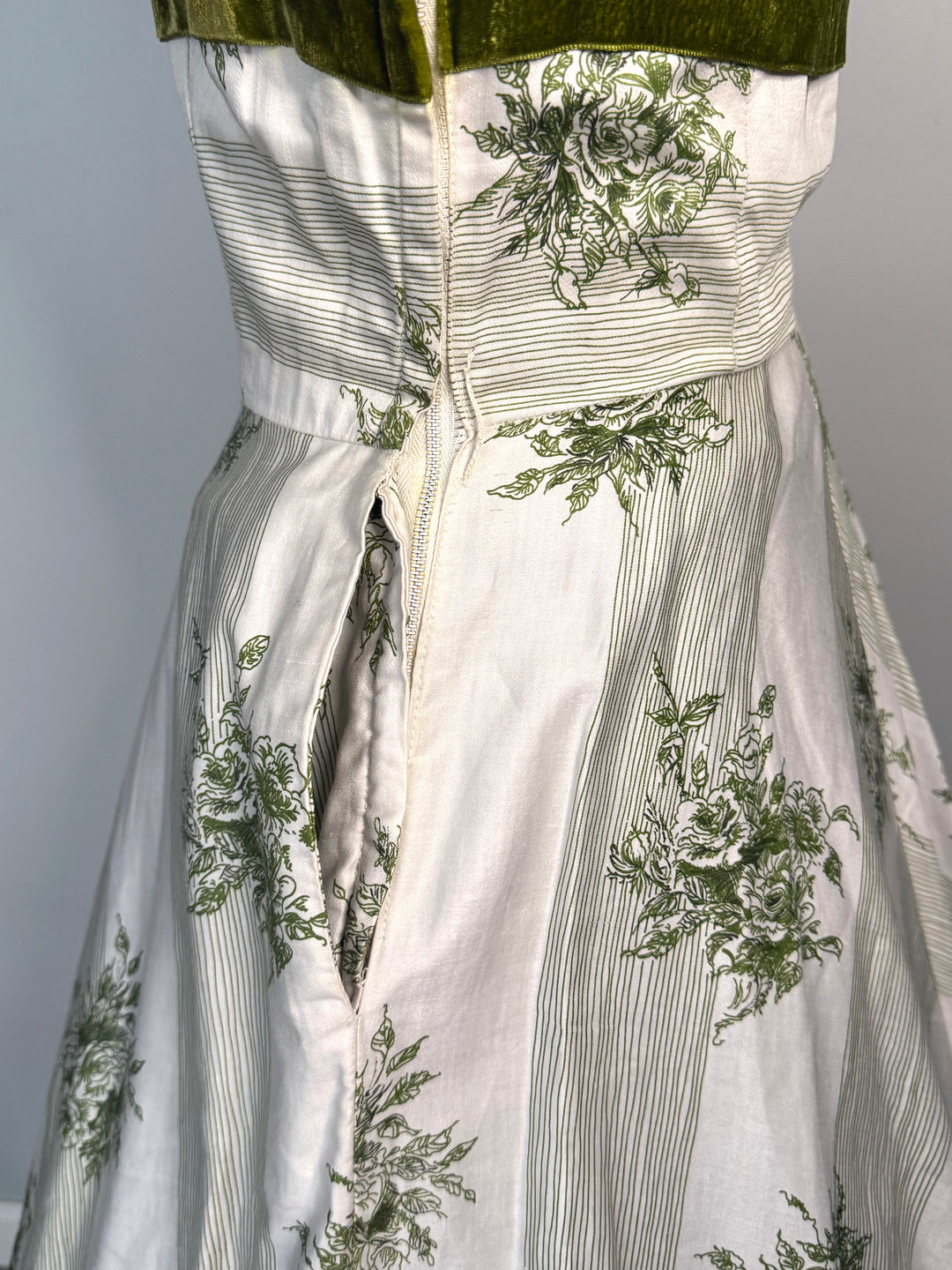Velvet Rose Green Garden Circle Skirt Dress - FINAL SALE